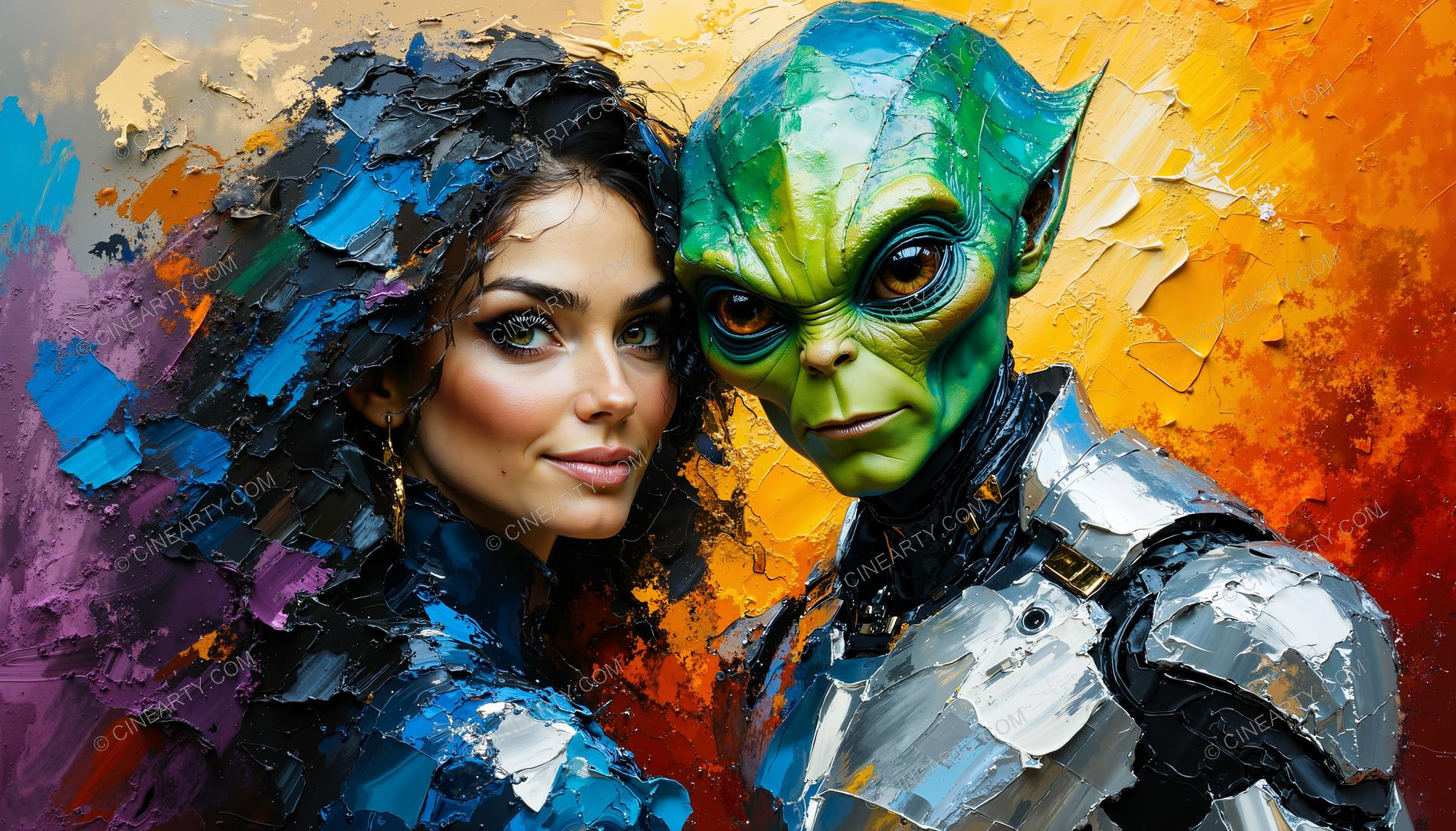 Portrait of a Woman and an Alien 42759