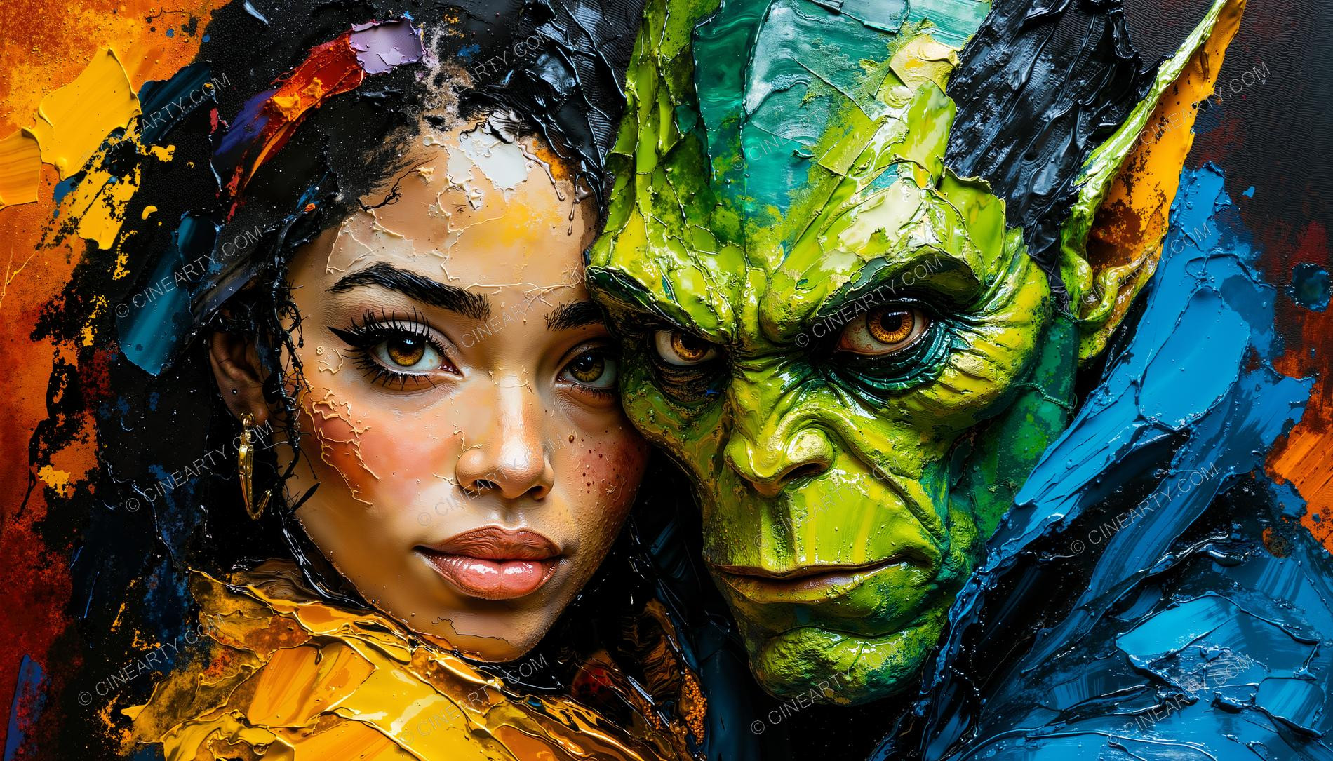 Portrait of a Woman and an Alien 99687