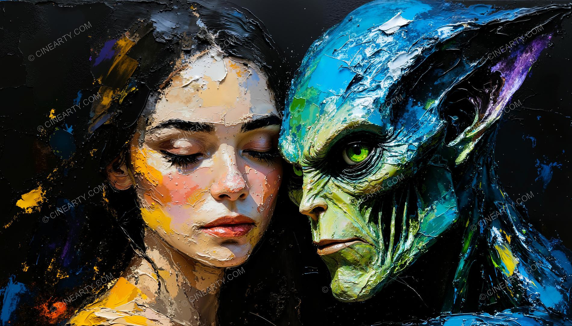 Portrait of a Woman and an Alien 30999