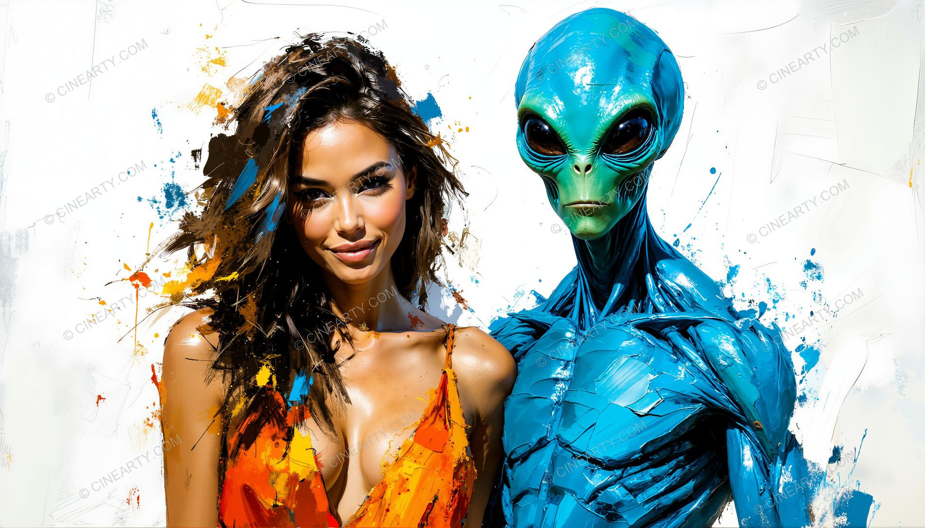 Portrait of a Woman and an Alien 26915