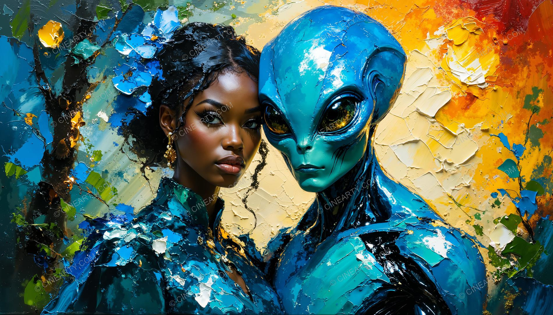 Portrait of a Woman and an Alien 73143