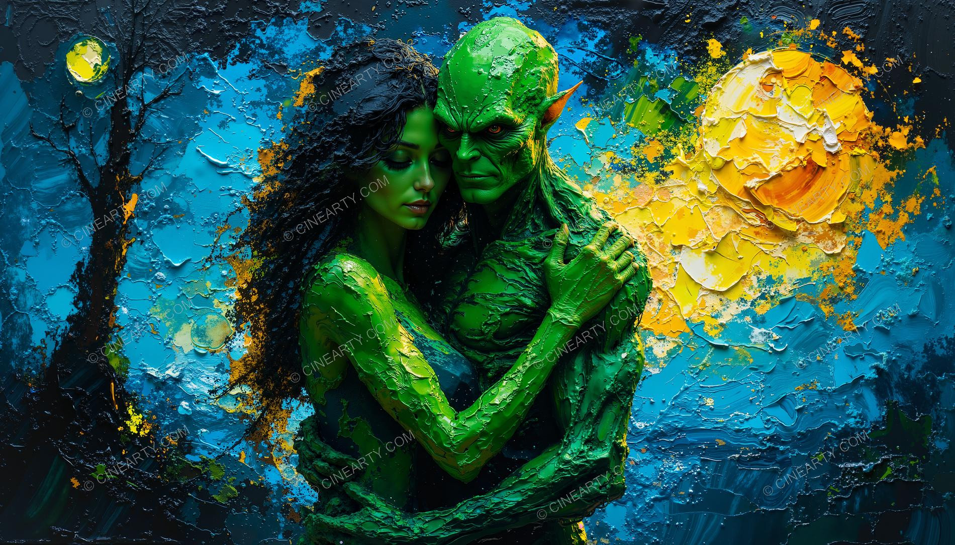 Portrait of a Woman and an Alien 39062