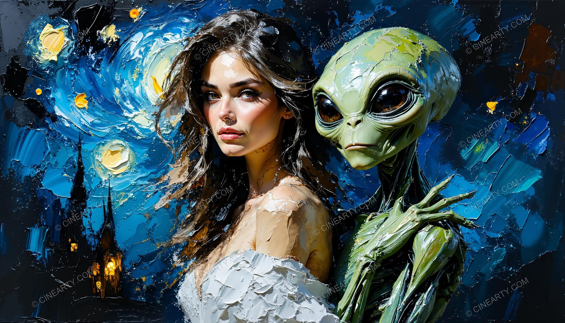 Portrait of a Woman and an Alien 64745