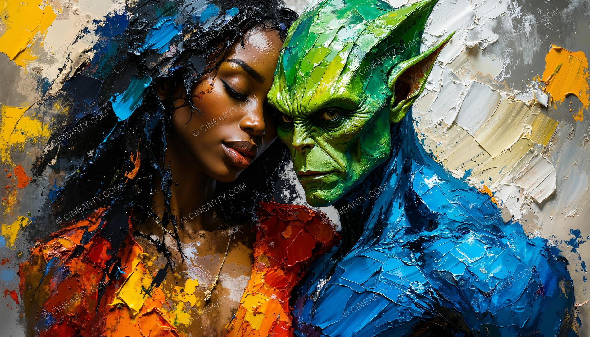 Portrait of a Woman and an Alien 40948