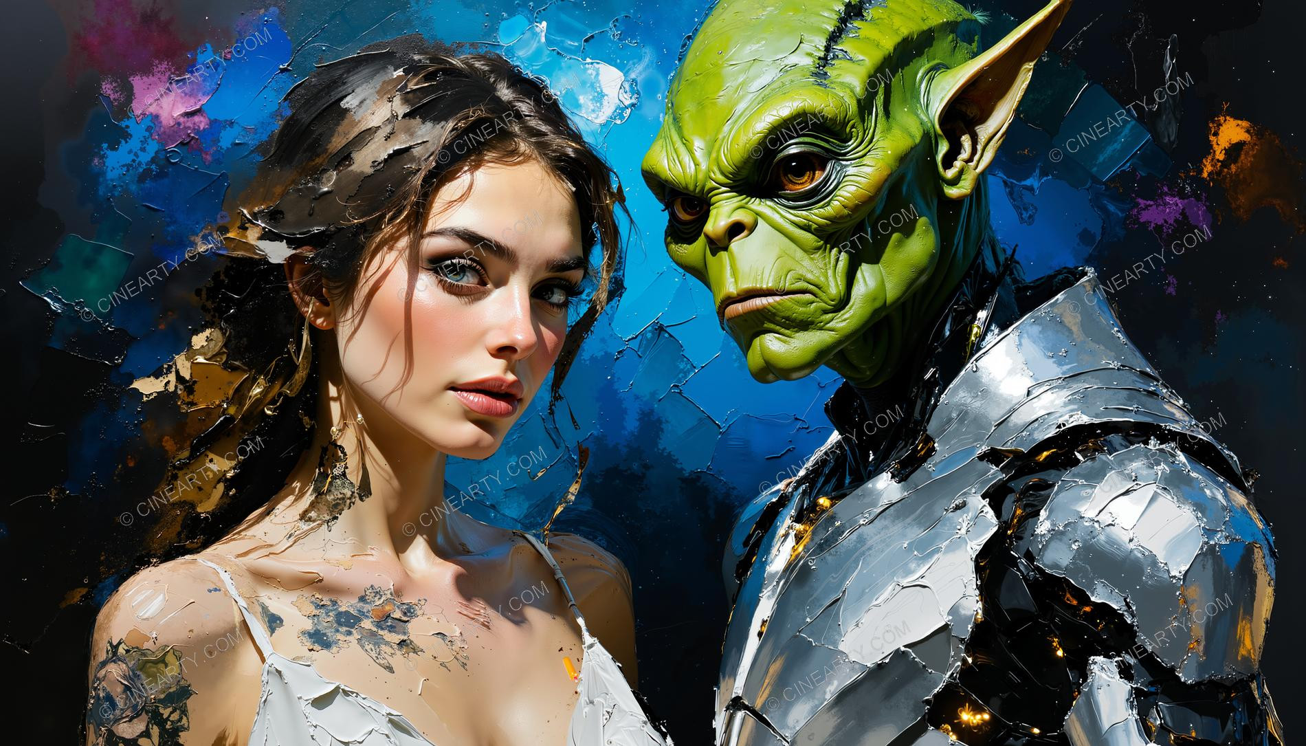 Portrait of a Woman and an Alien 06622