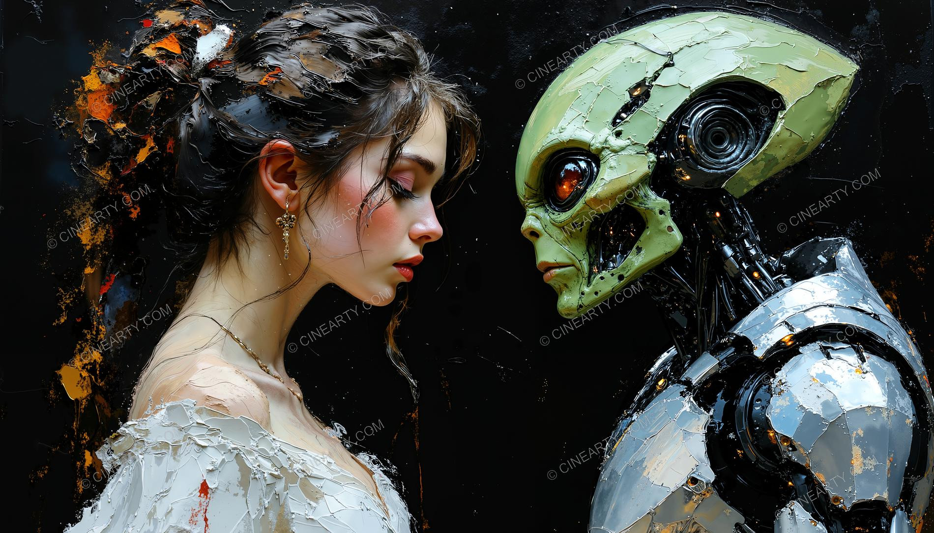 Portrait of a Woman and an Alien 73874