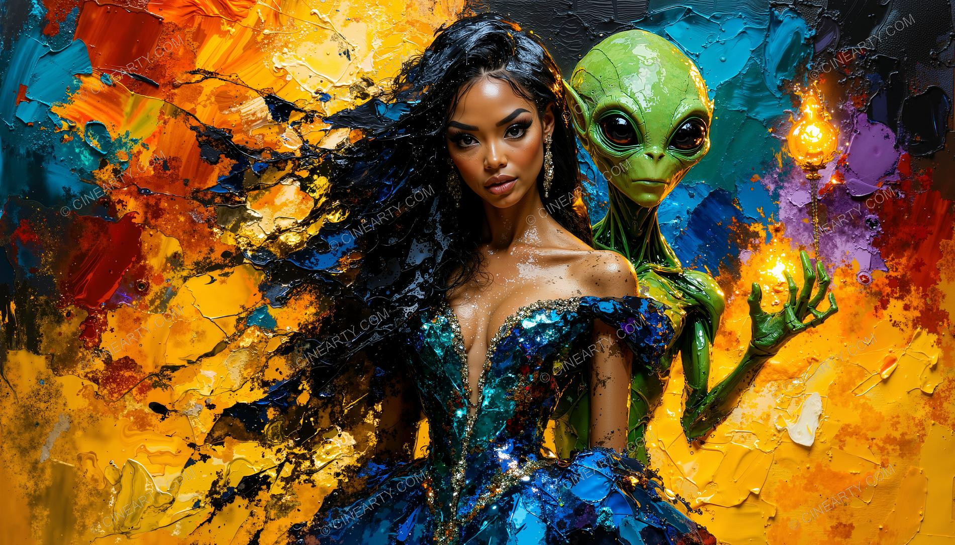 Portrait of a Woman and an Alien 24087