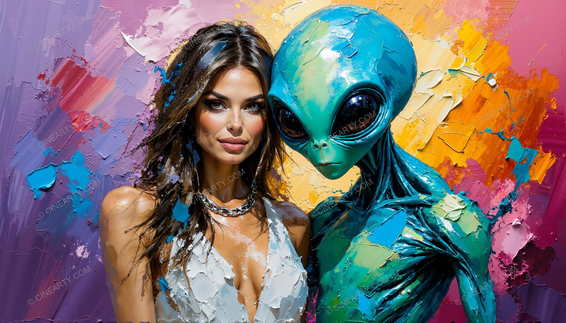 Portrait of a Woman and an Alien 16354