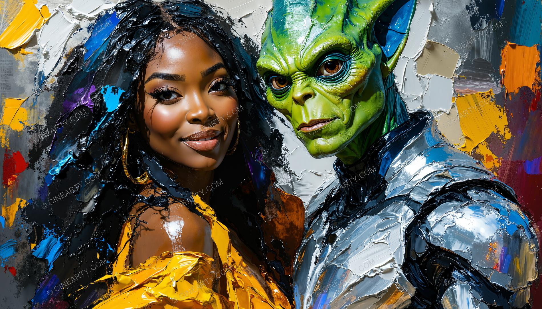 Portrait of a Woman and an Alien 24207