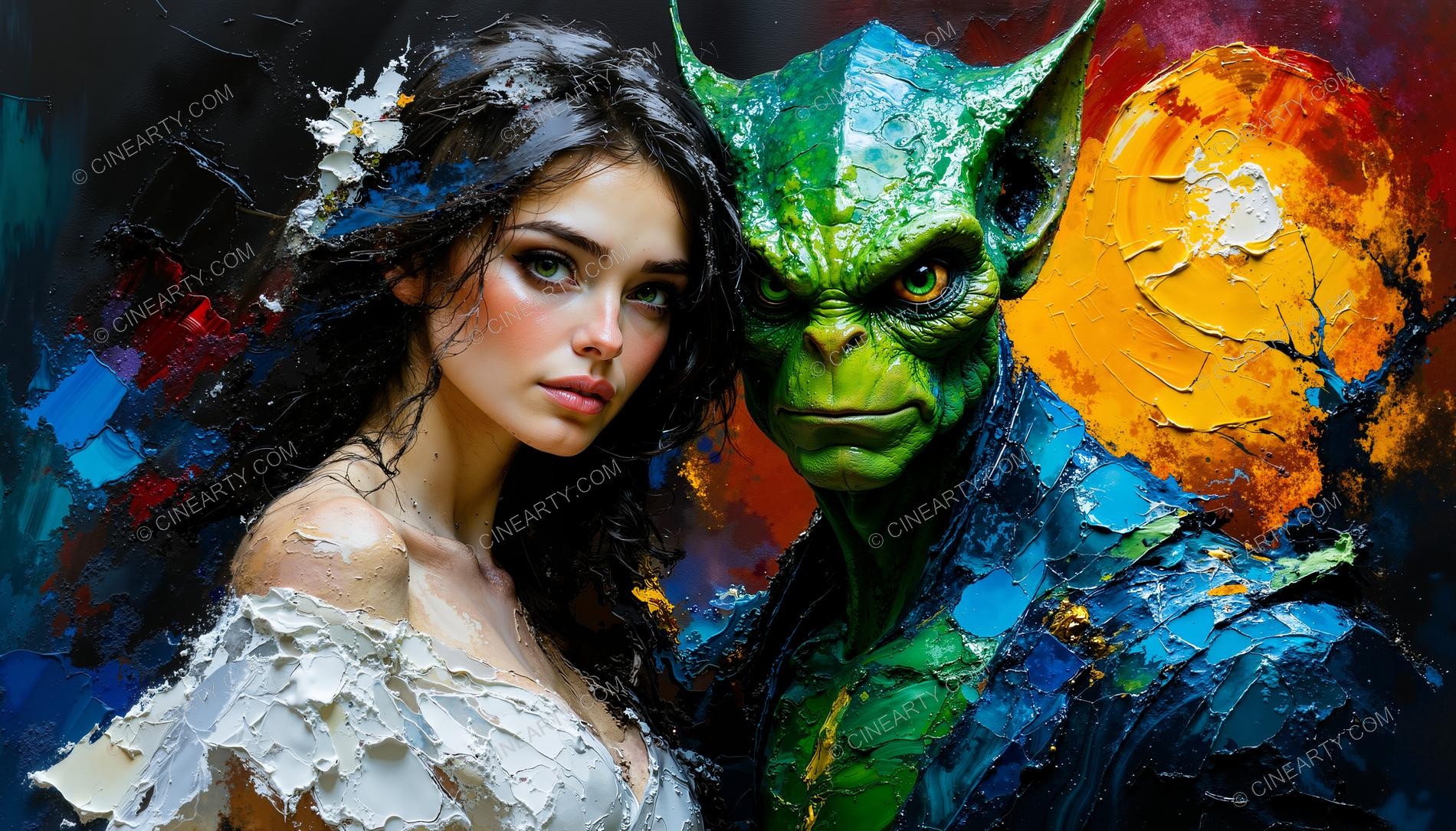 Portrait of a Woman and an Alien 59691