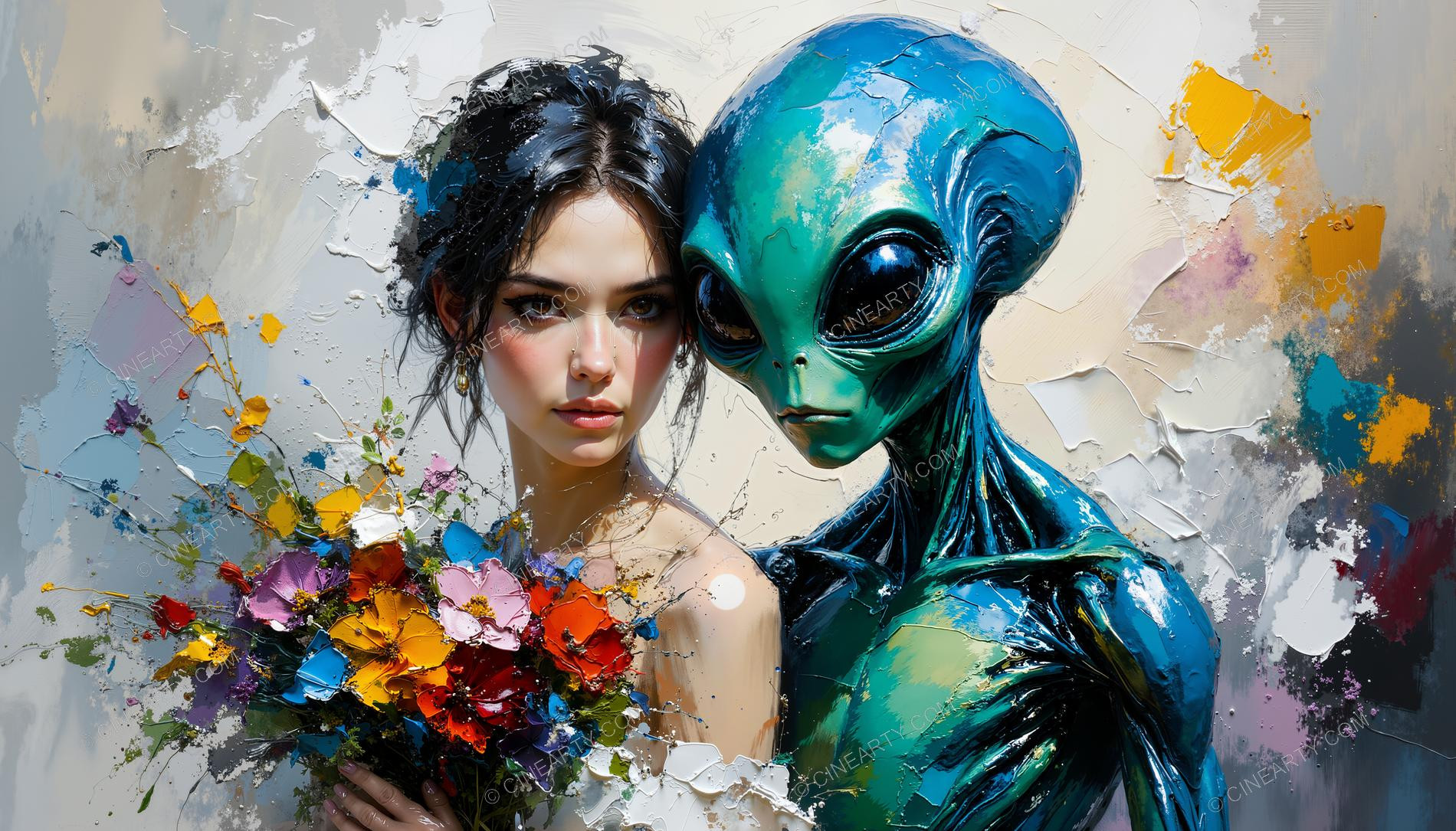Portrait of a Woman and an Alien 06808