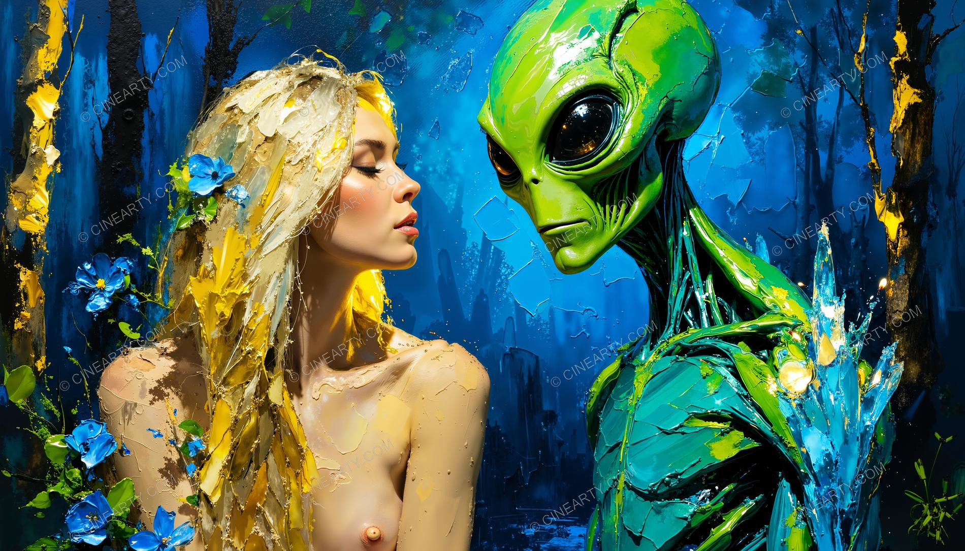 Portrait of a Woman and an Alien 14567