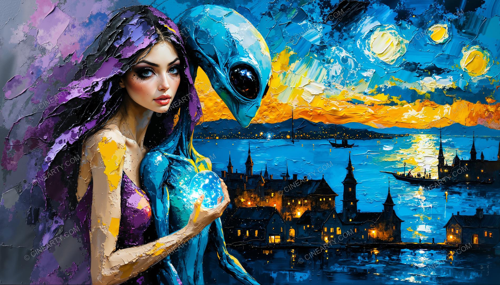 Portrait of a Woman and an Alien 37078