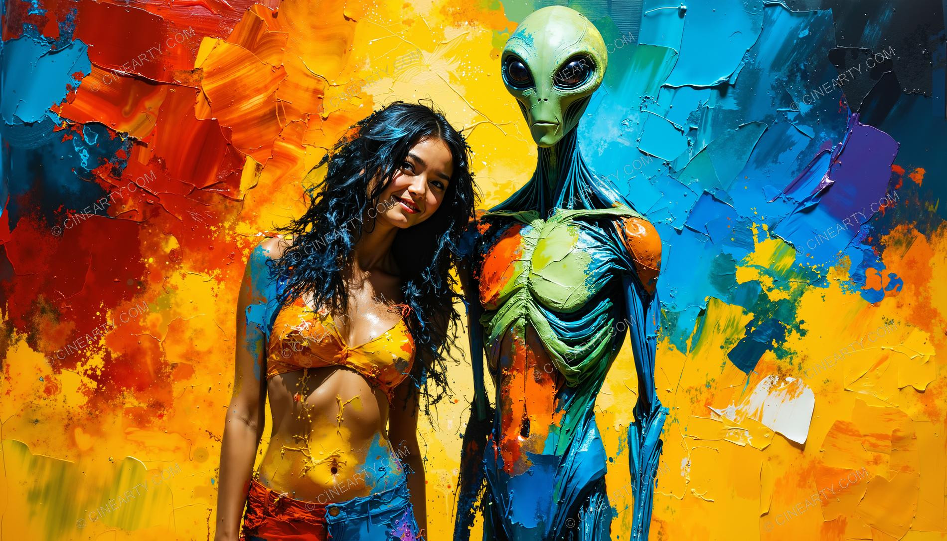 Portrait of a Woman and an Alien 19349