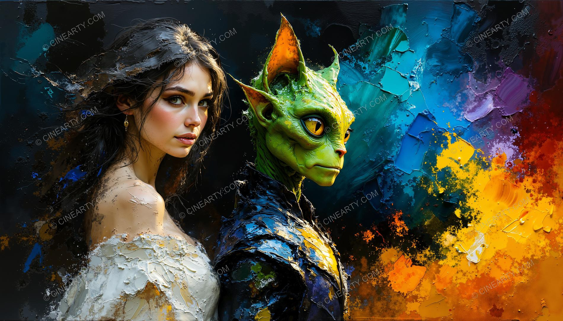 Portrait of a Woman and an Alien 15567