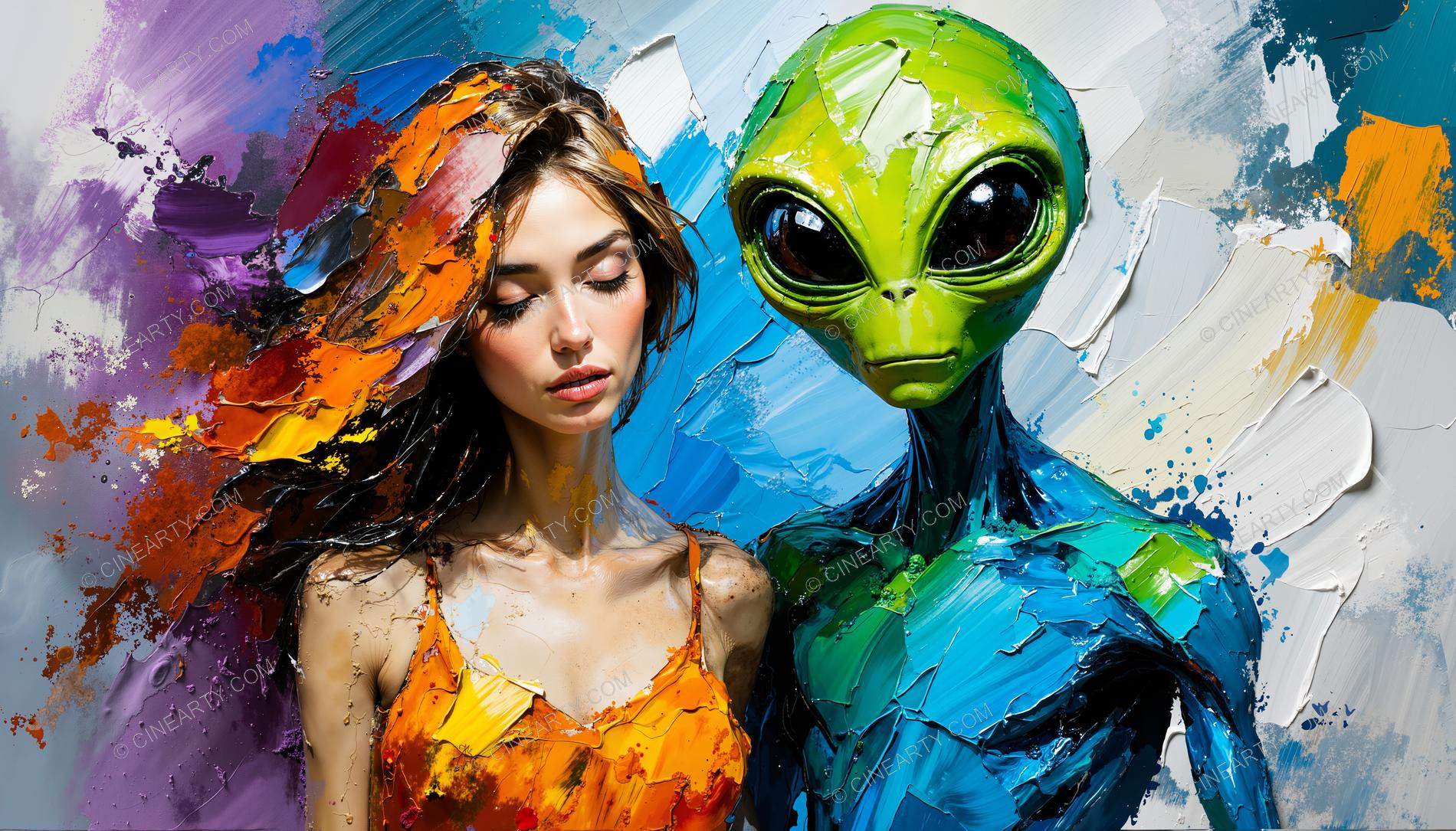 Portrait of a Woman and an Alien 72232