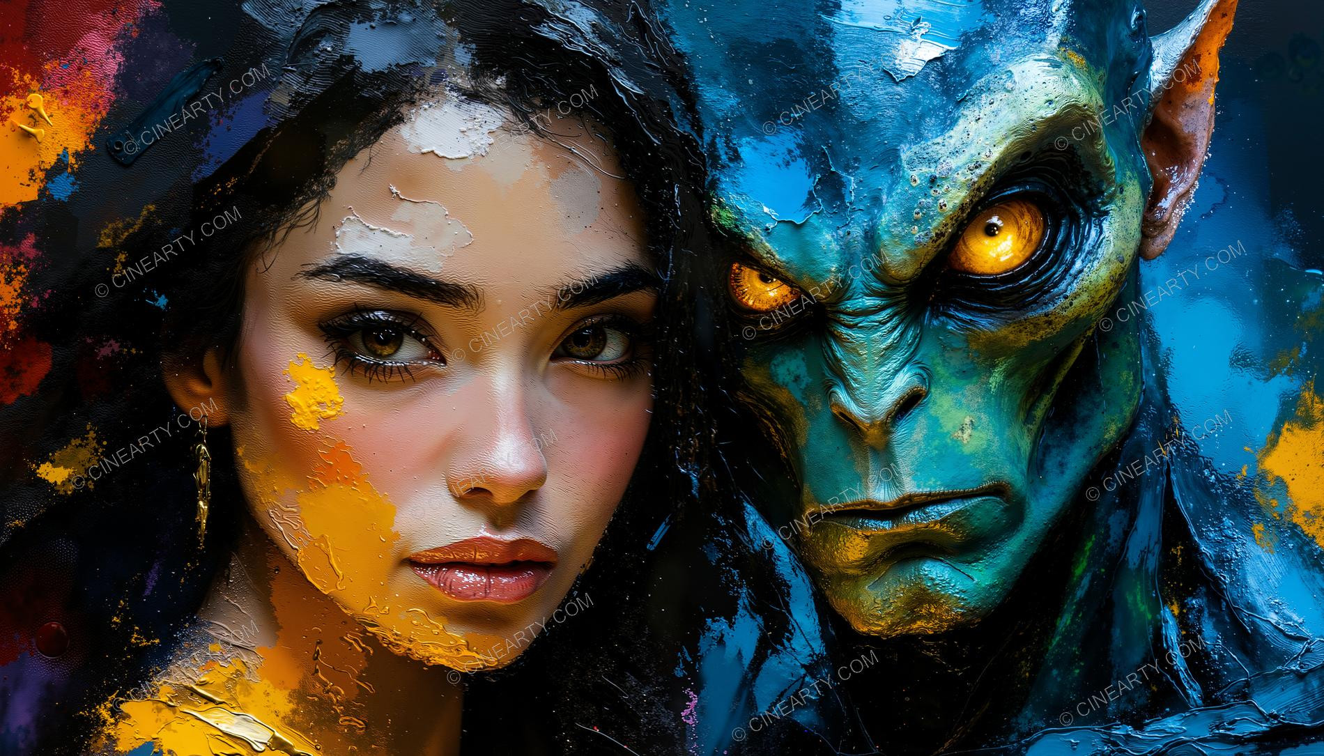 Portrait of a Woman and an Alien 41080