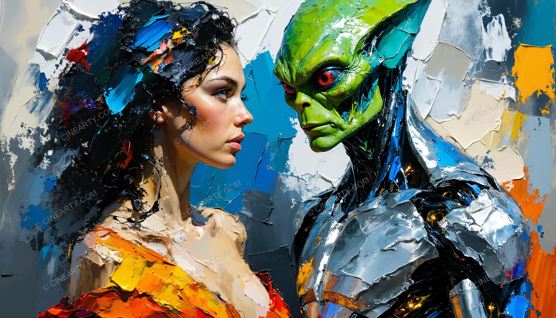 Portrait of a Woman and an Alien 71029