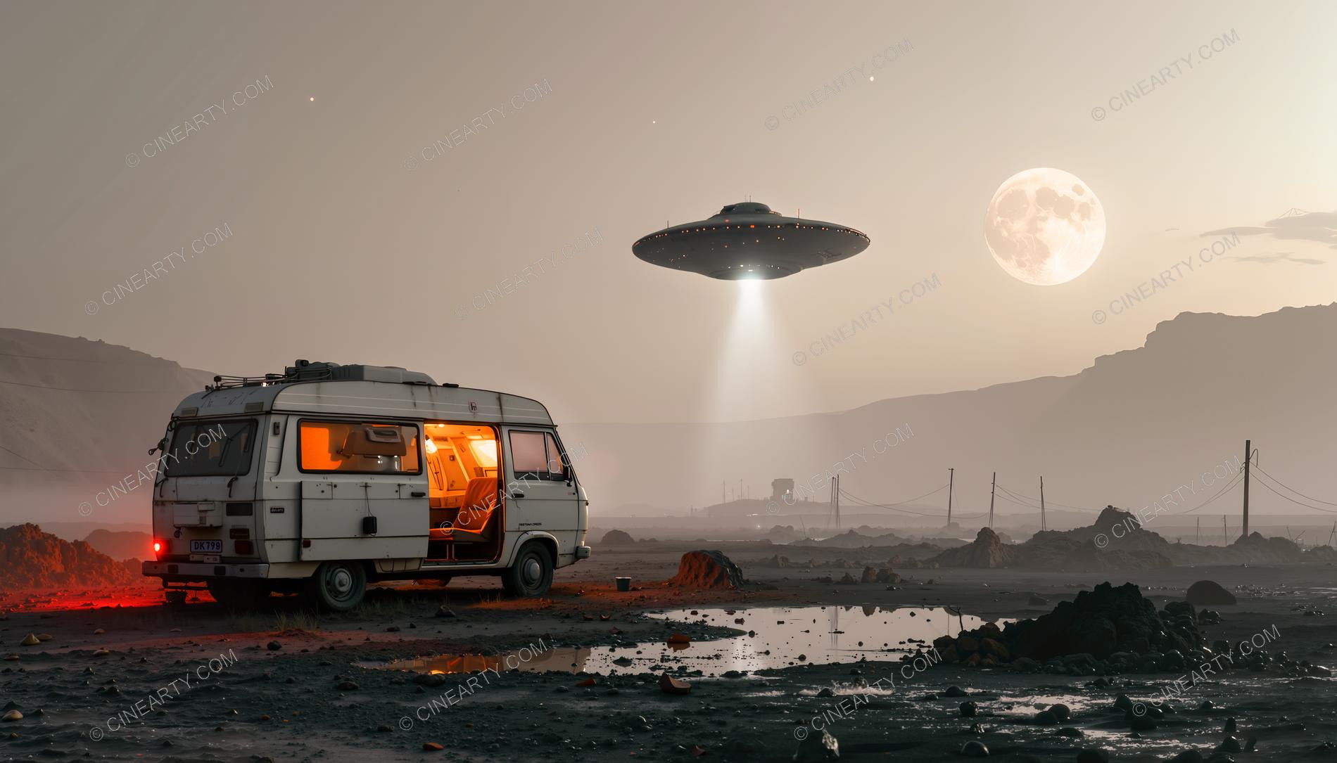 Flying Saucer Abducts People from Trailer 56301