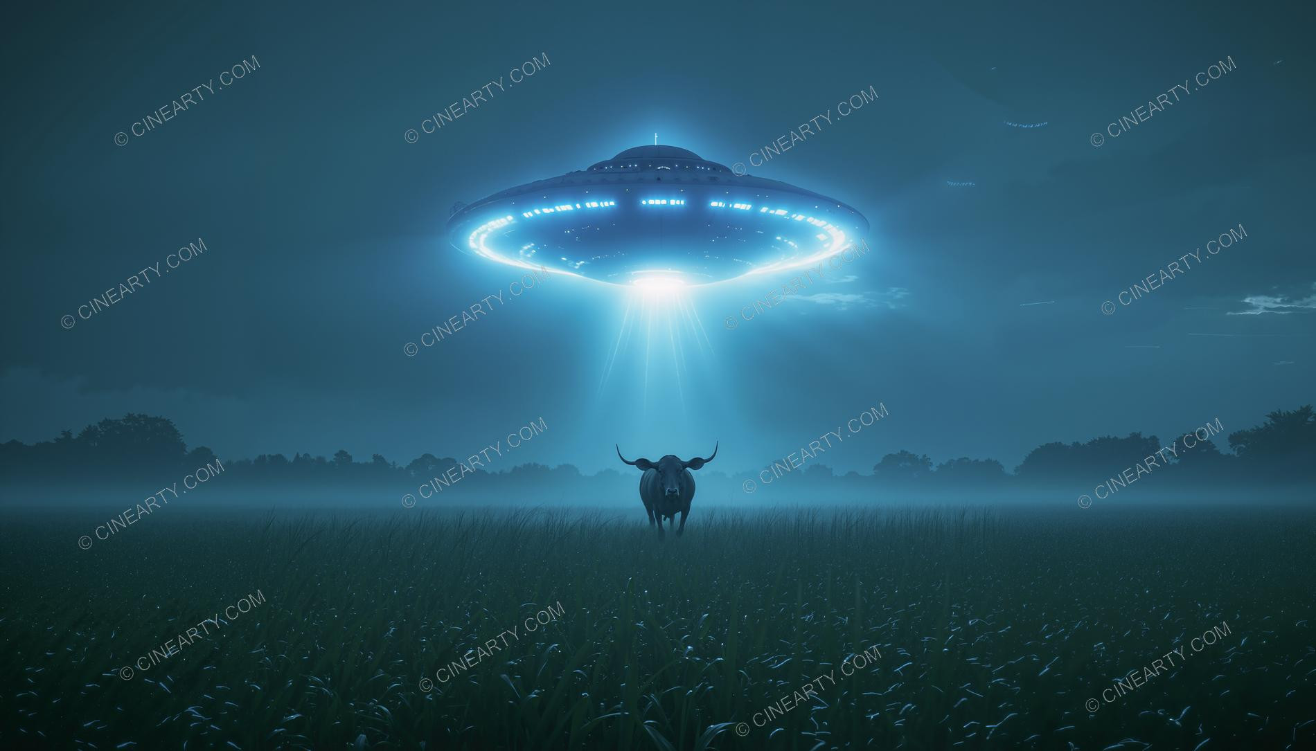 Flying Saucer Cow Abduction 91379