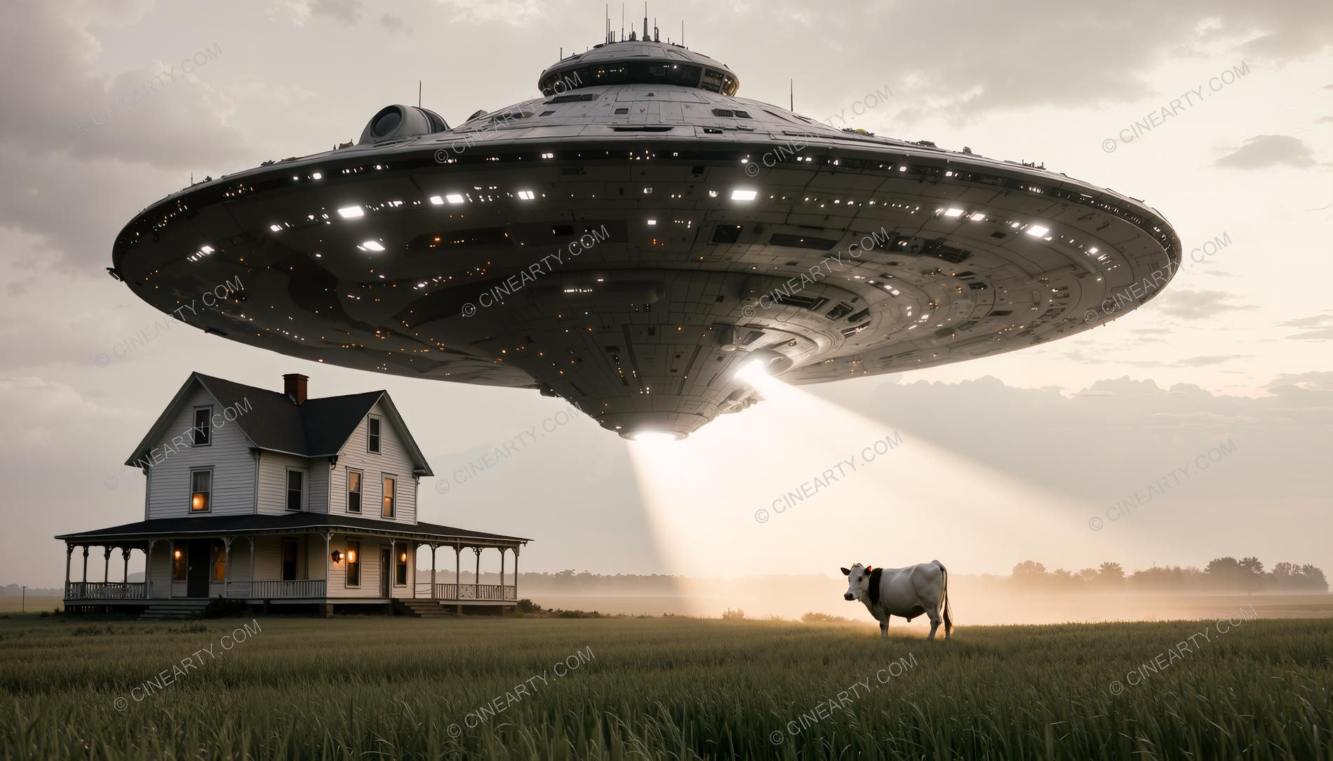 Flying Saucer Cow Abduction 54286