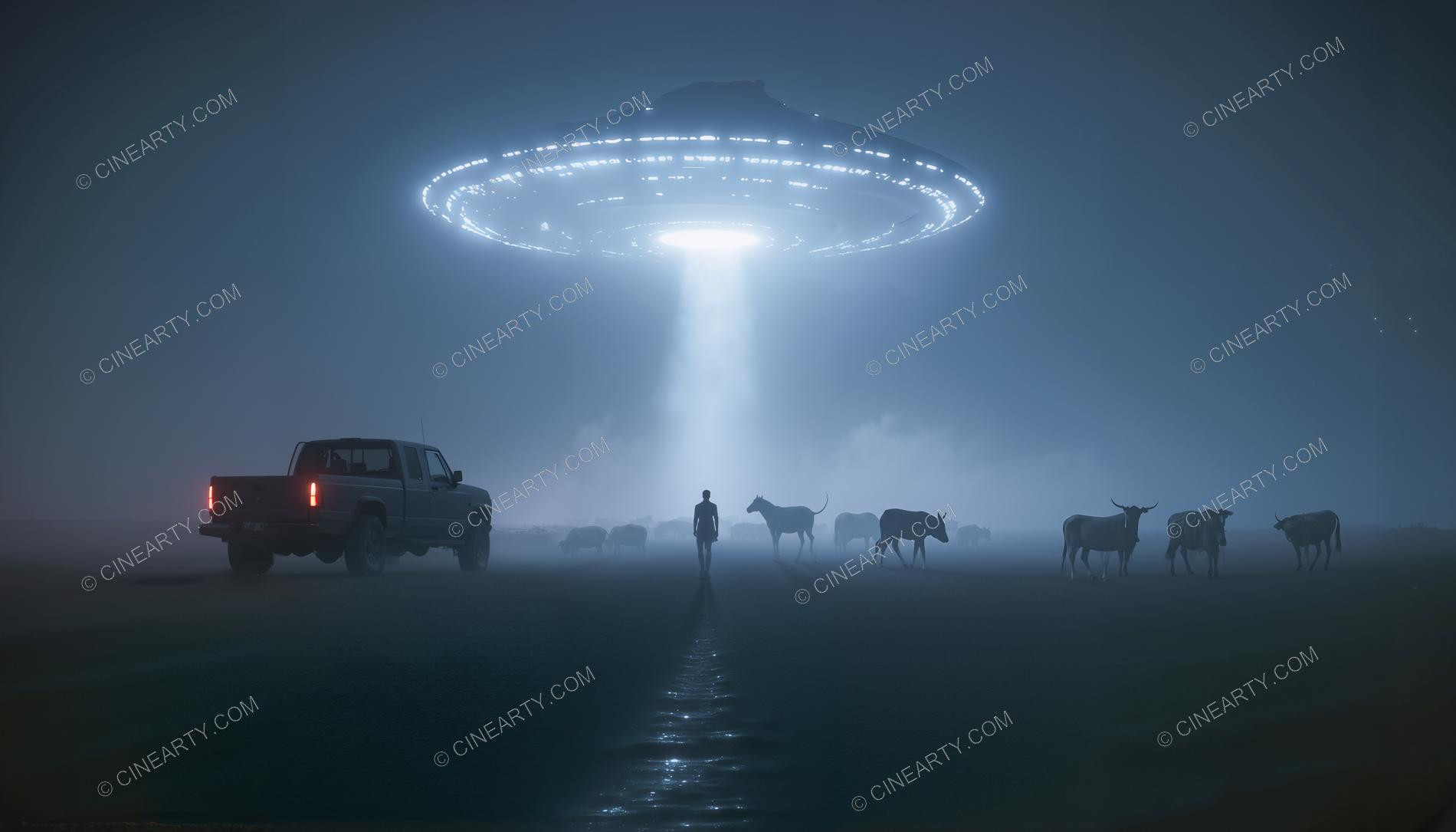Flying Saucer Cow Abduction 29286
