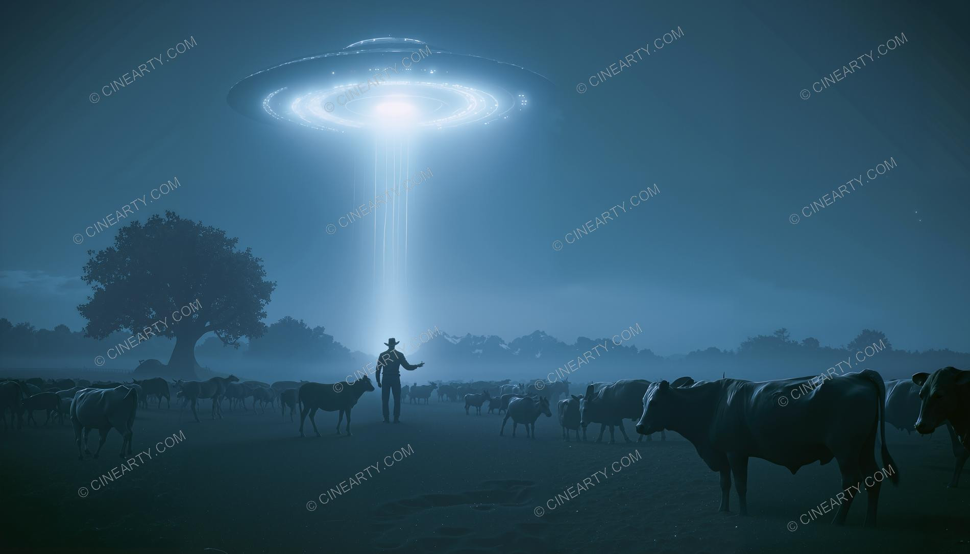 Flying Saucer Cow Abduction 05483