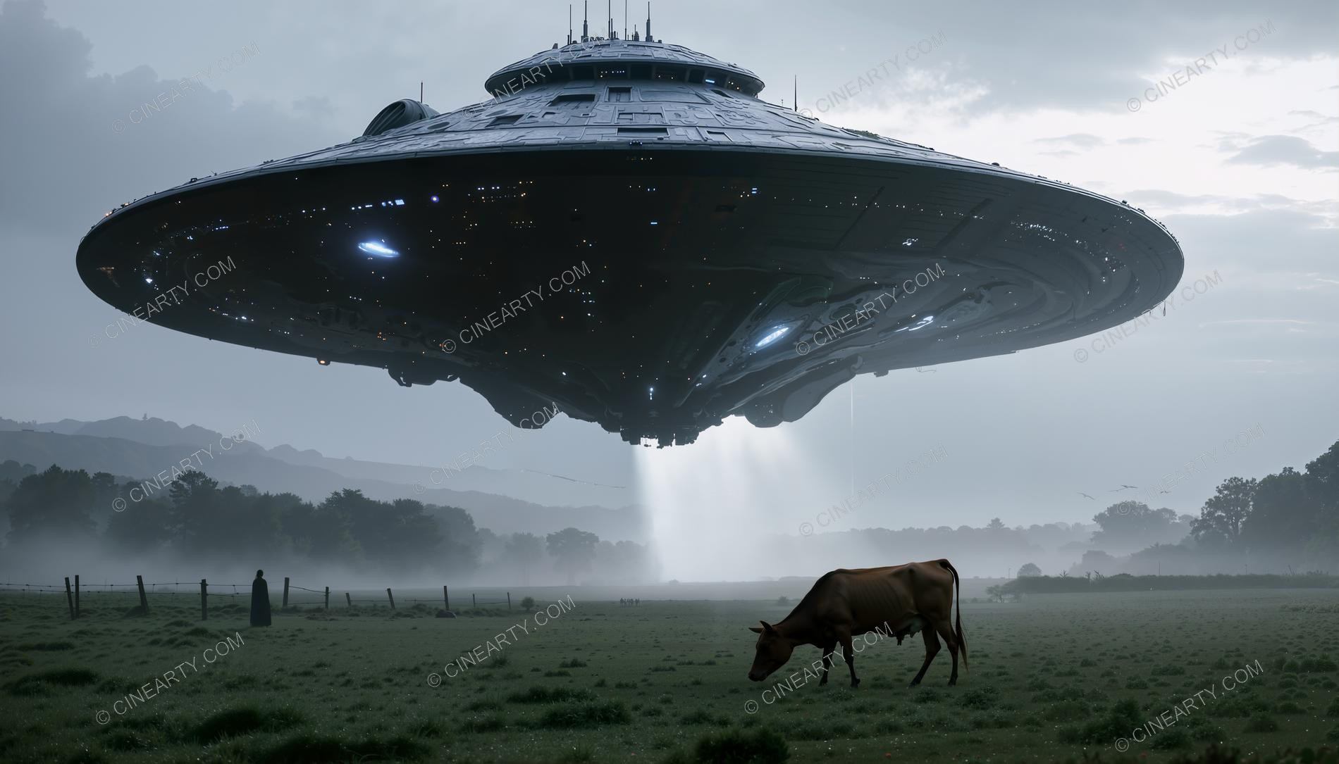 Flying Saucer Cow Abduction 96726