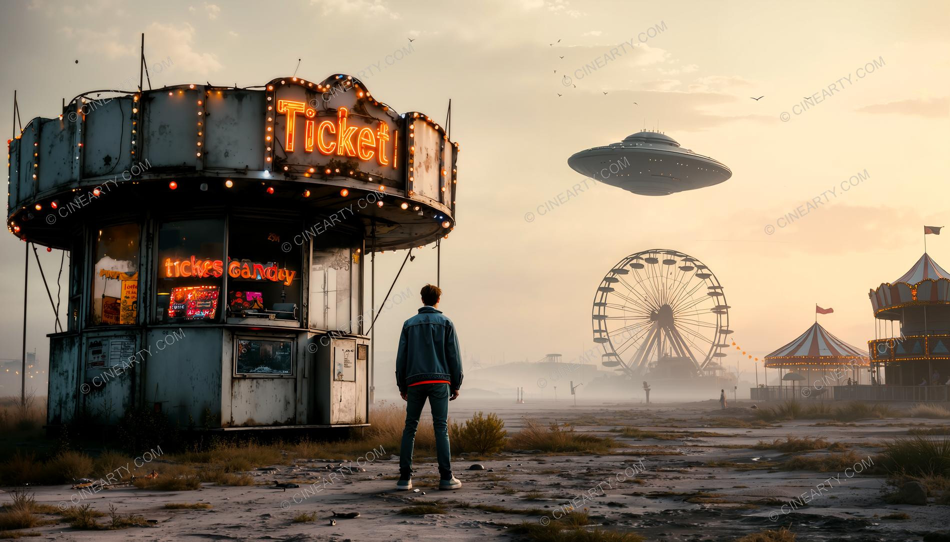 Alien Invasion Post-Apocalypse. Amusement Park 14171