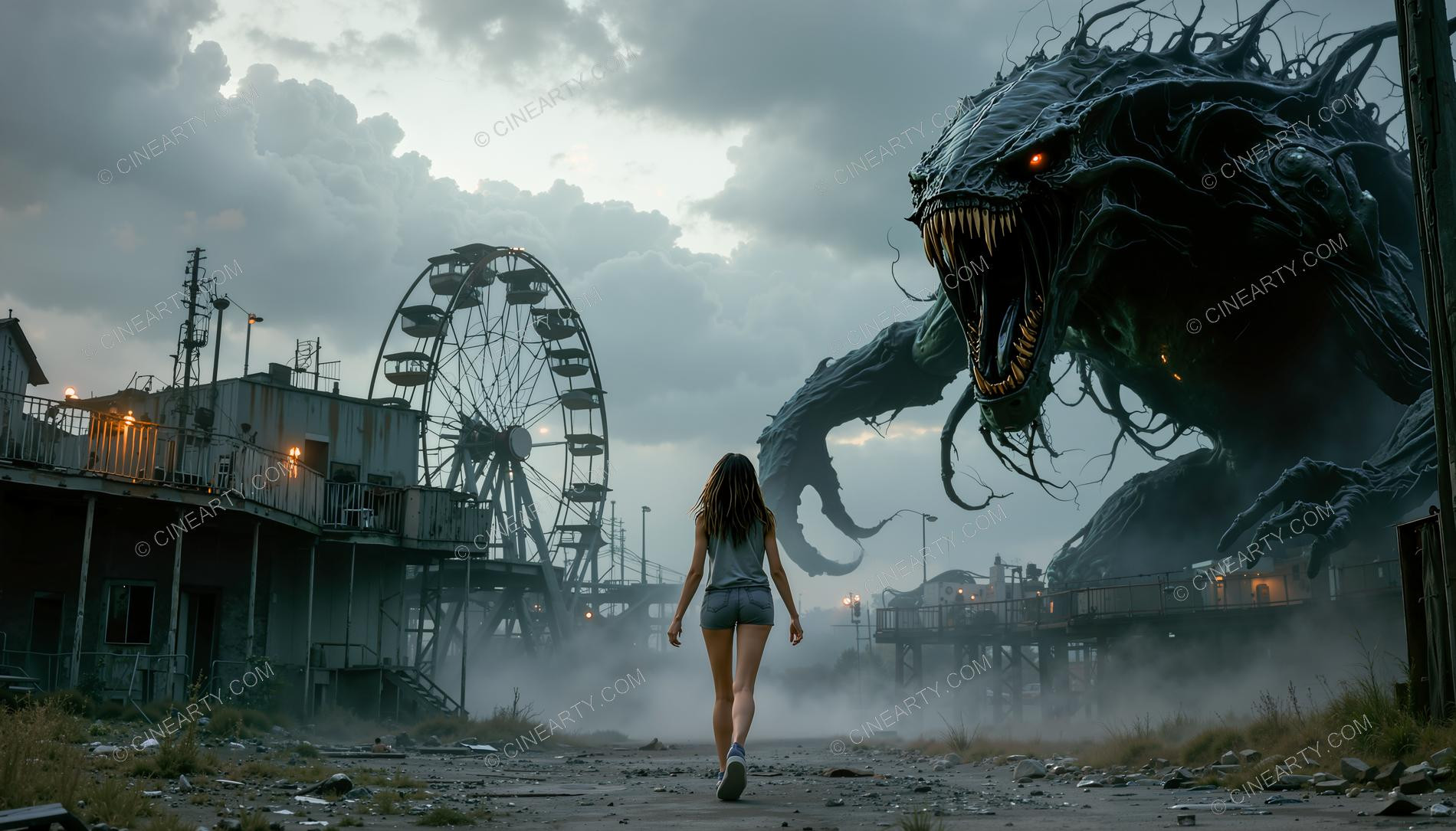 Alien Invasion Post-Apocalypse. Amusement Park 34494