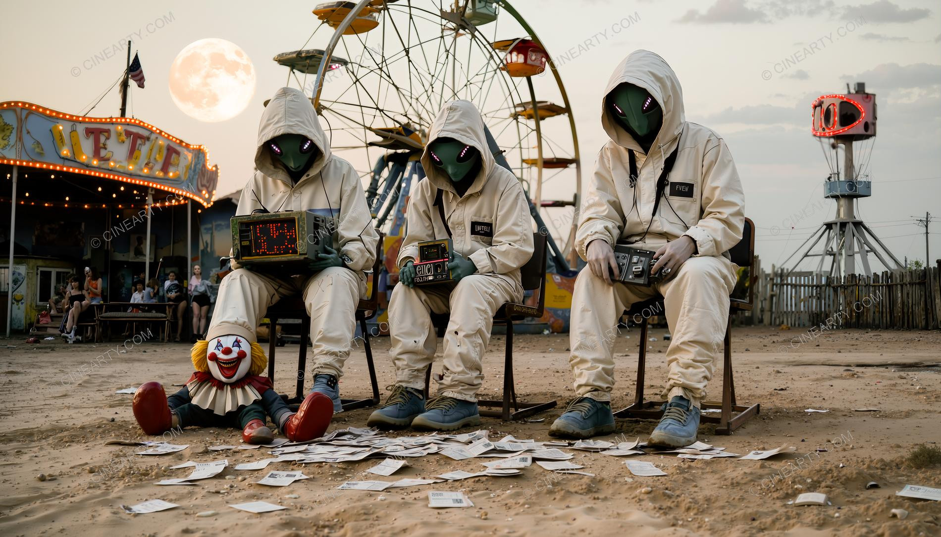 Alien Invasion Post-Apocalypse. Amusement Park 32966