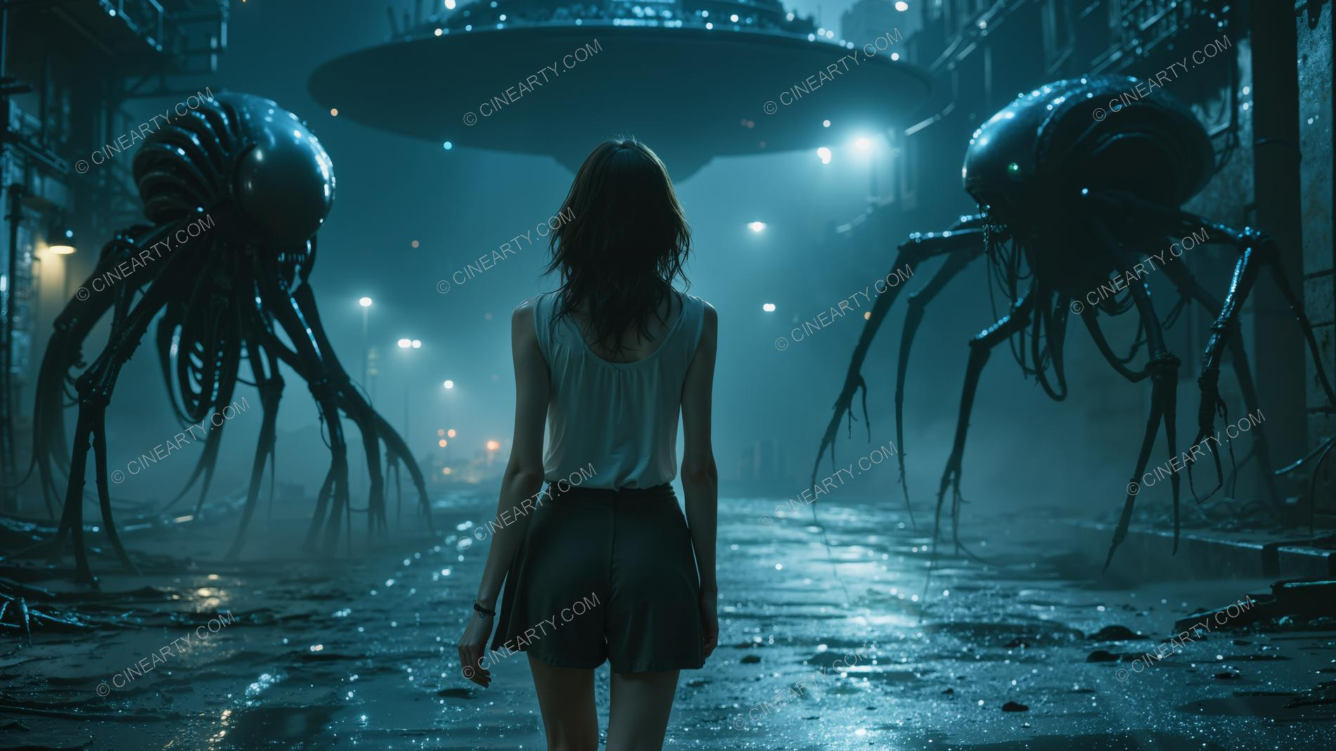 Alien Monster On the City Street 13571