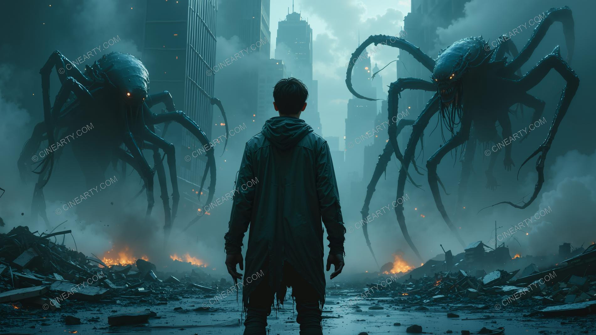 Alien Monster On the City Street 89757