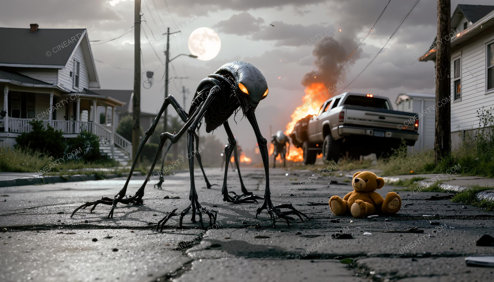 Alien Monster On the Town Street 46842