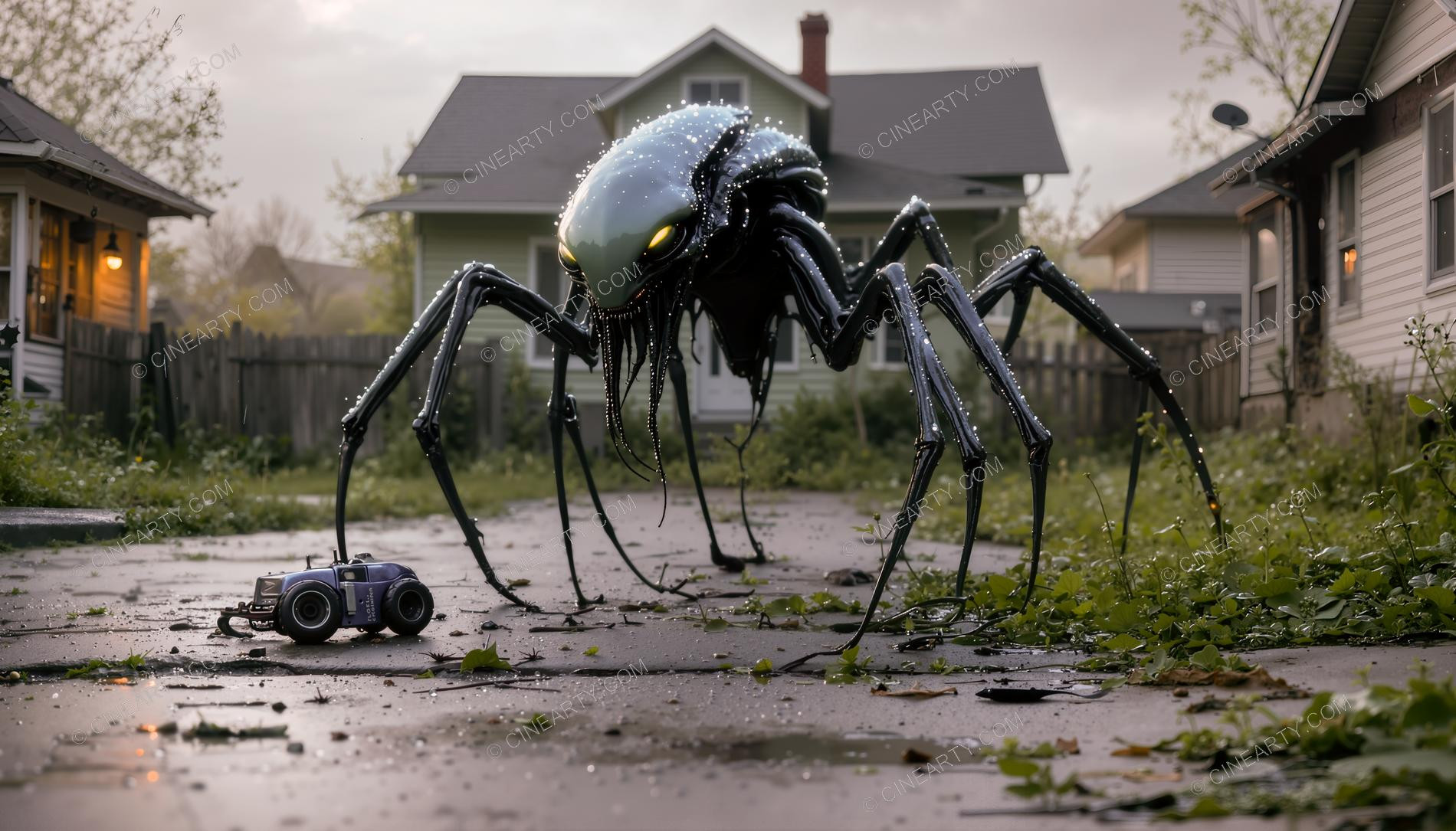 Alien Monster On the Town Street 81711