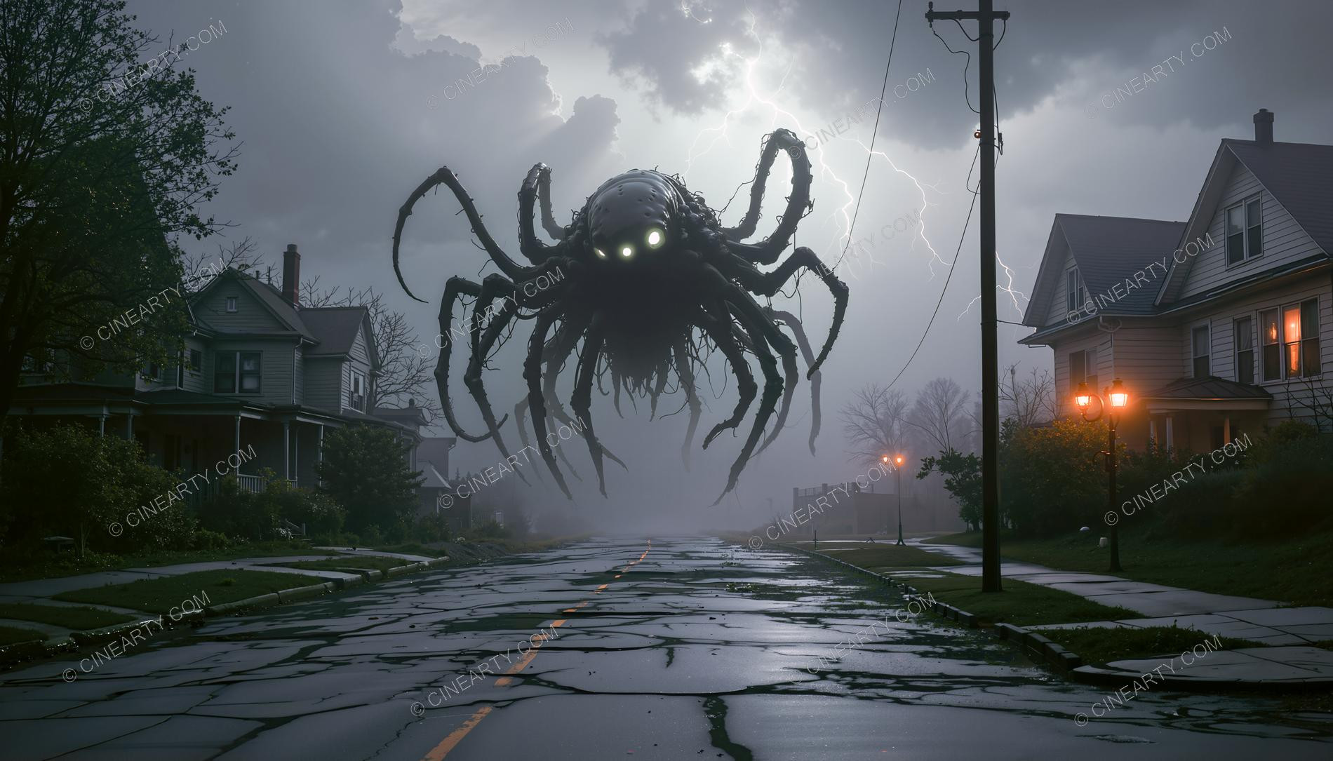 Alien Monster On the Town Street 22067