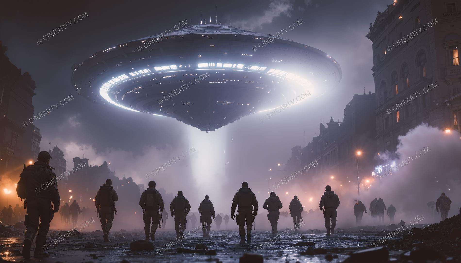 Army vs Flying Saucers in Cities 09568