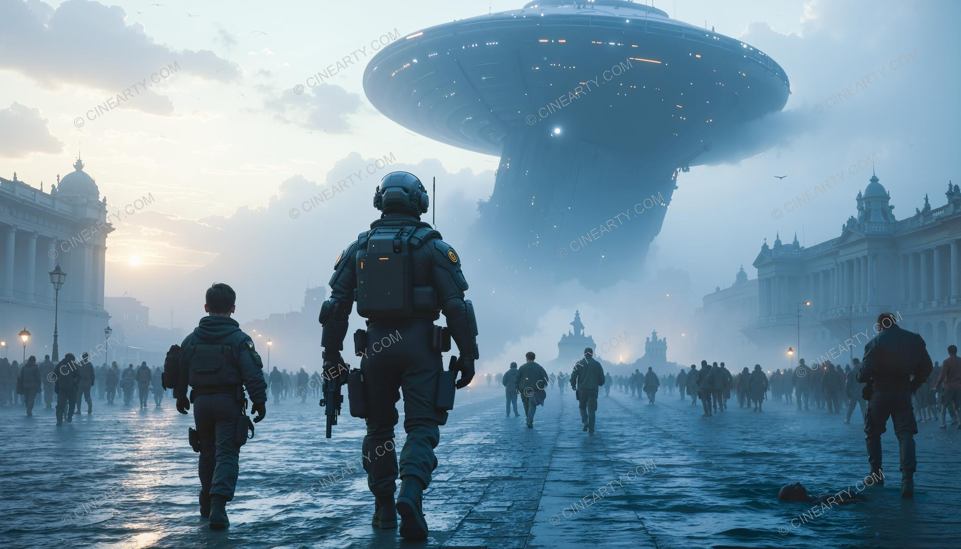 Army vs Flying Saucers in Cities 81050