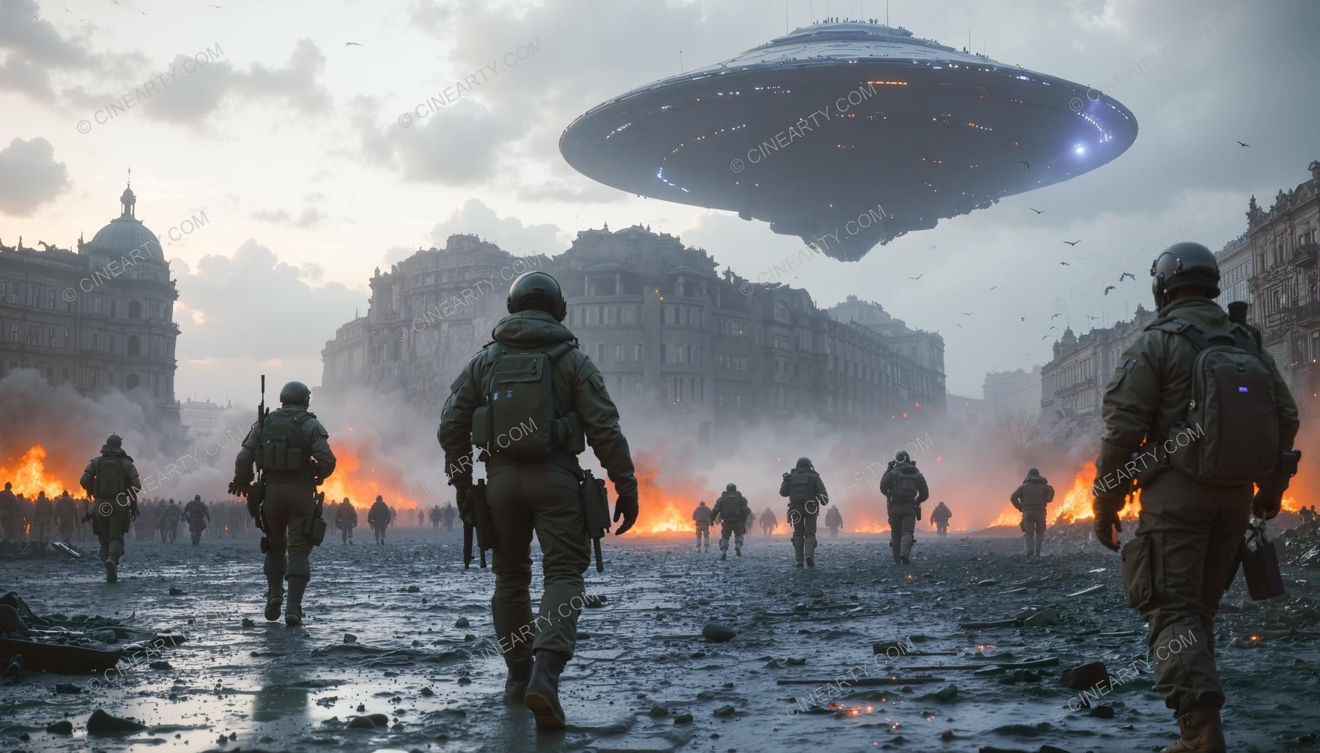 Army vs Flying Saucers in Cities 52060