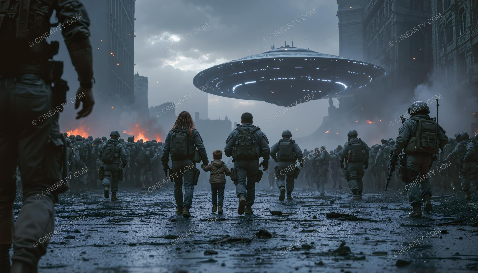 Army vs Flying Saucers in Cities 85657