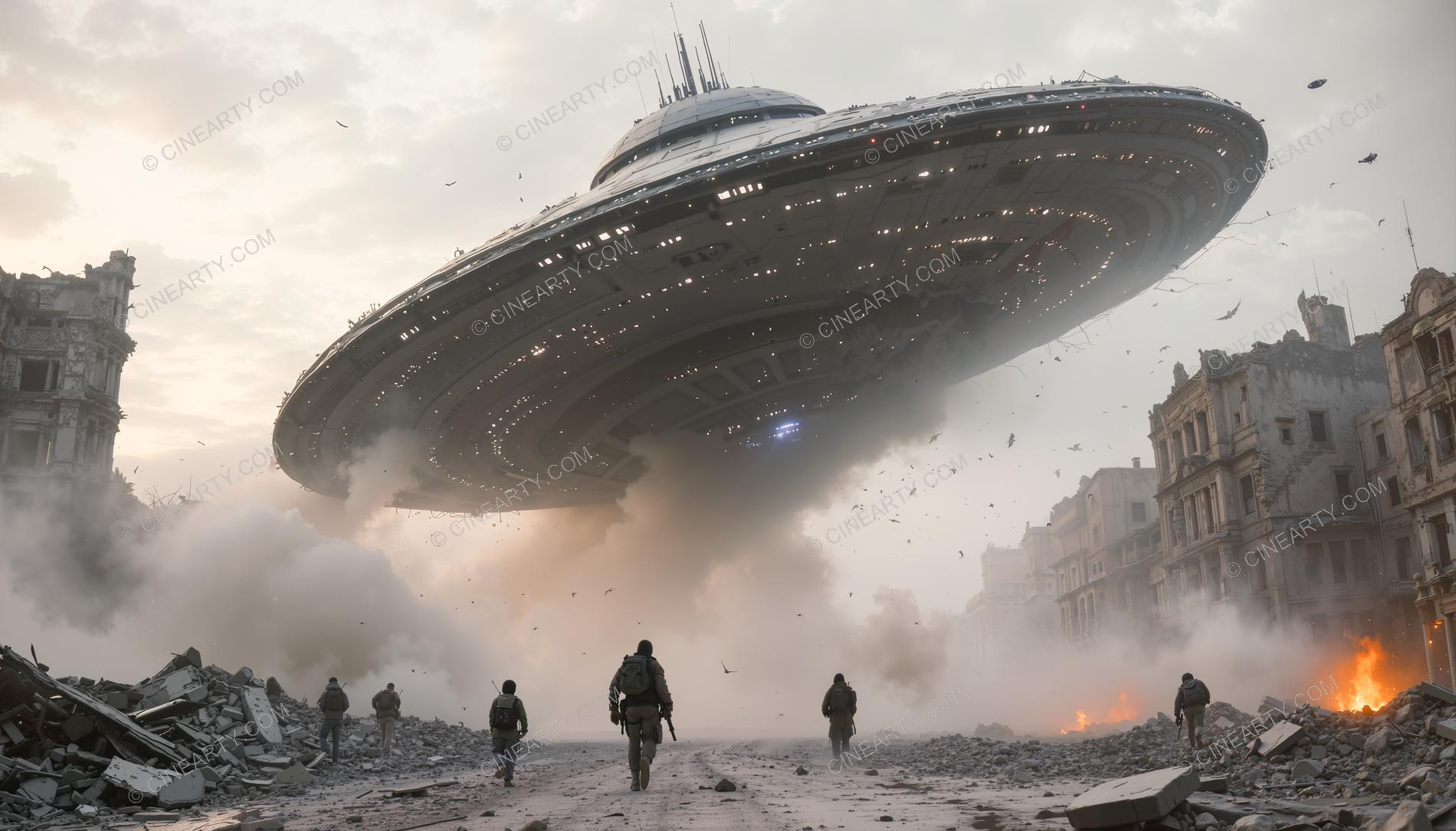 Army vs Flying Saucers in Cities 44586