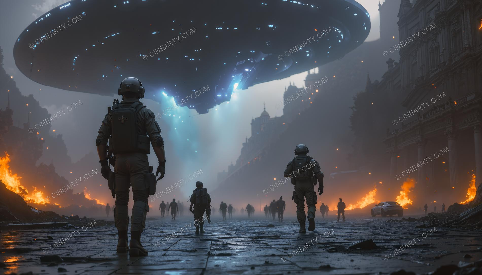 Army vs Flying Saucers in Cities 10915