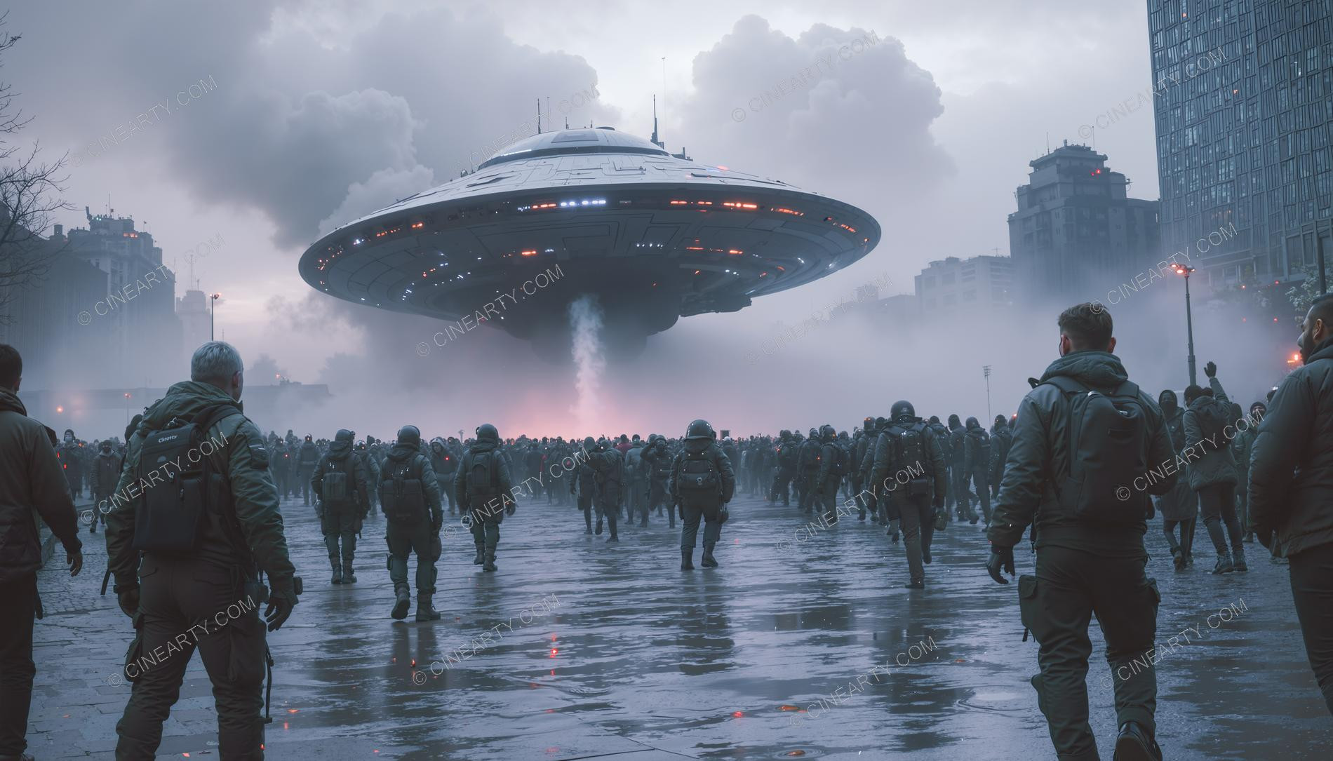 Army vs Flying Saucers in Cities 12826