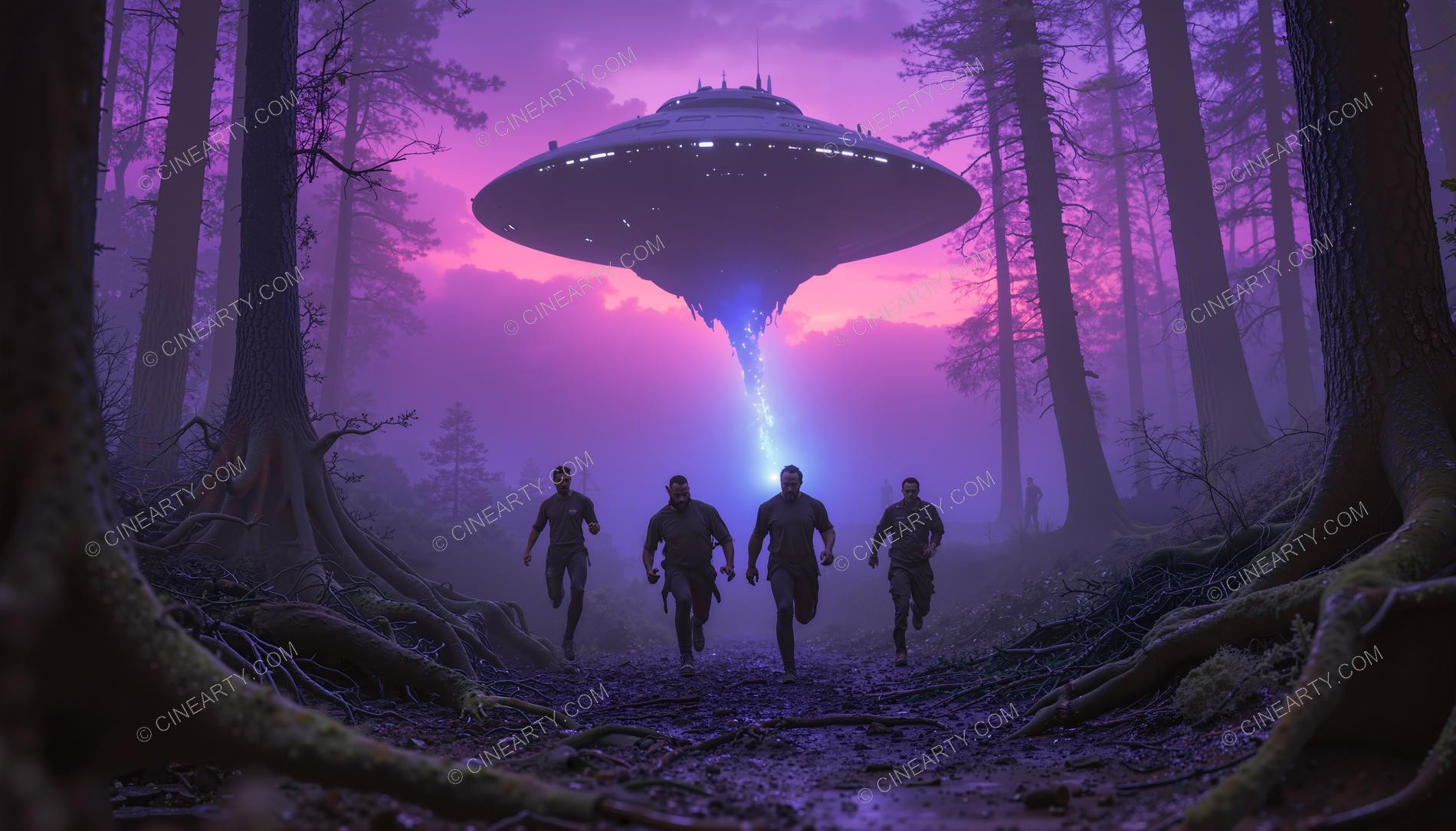 Army vs Flying Saucers in Countryside 14574