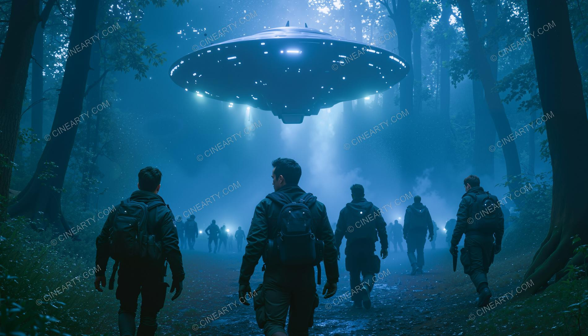 Army vs Flying Saucers in Countryside 83049