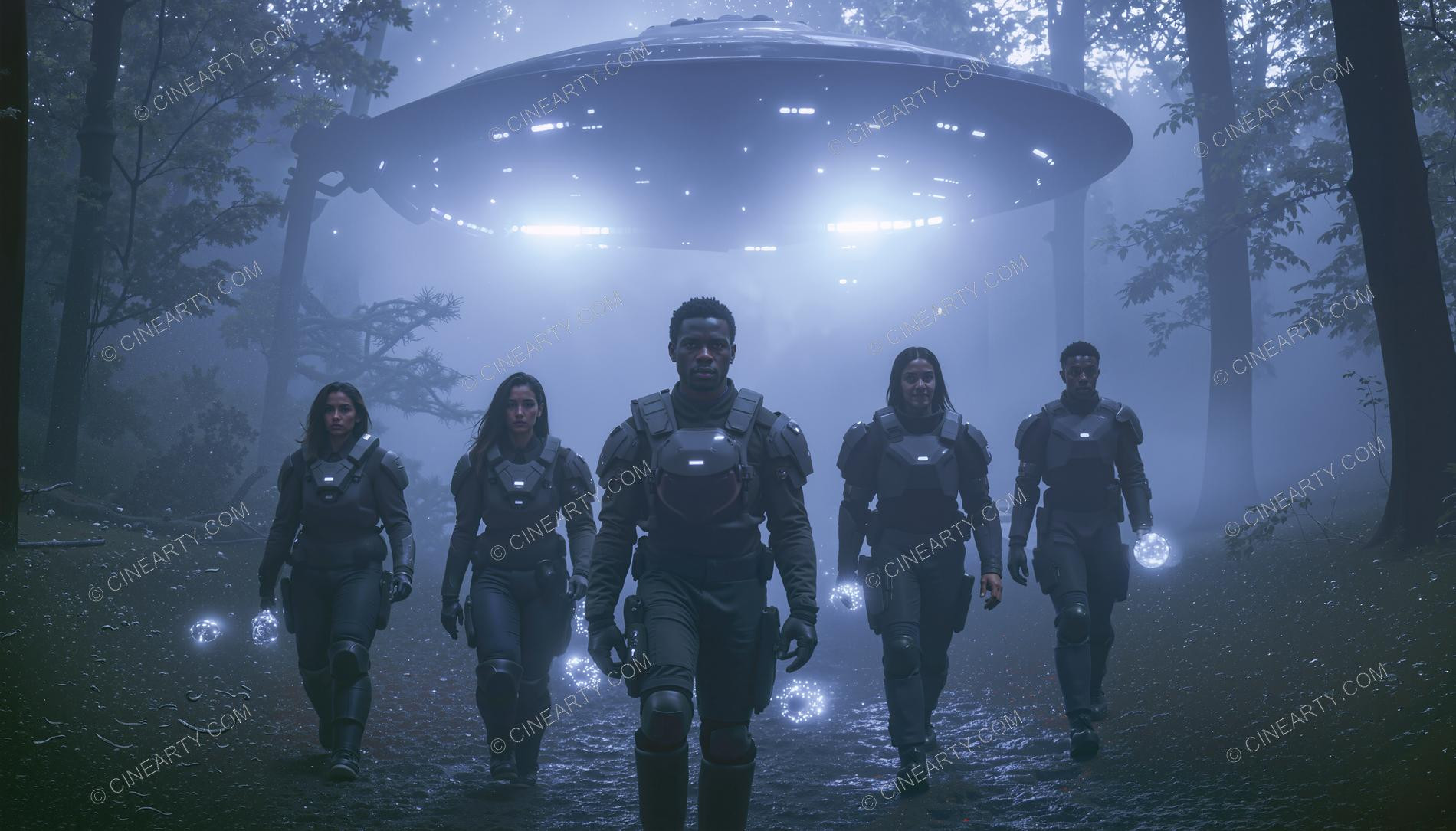 Army vs Flying Saucers in Countryside 19087