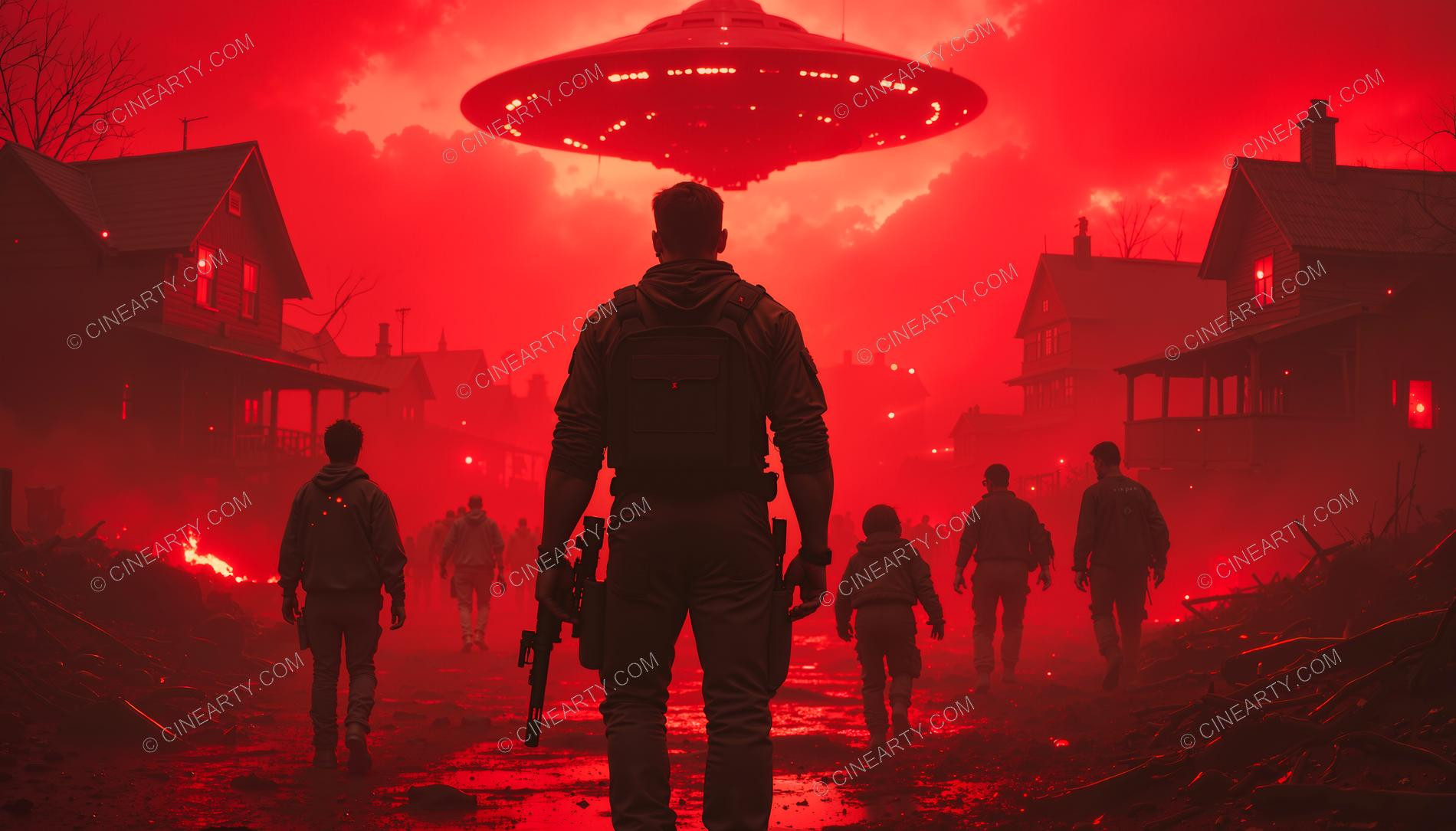 Army vs Flying Saucers in Countryside 89413