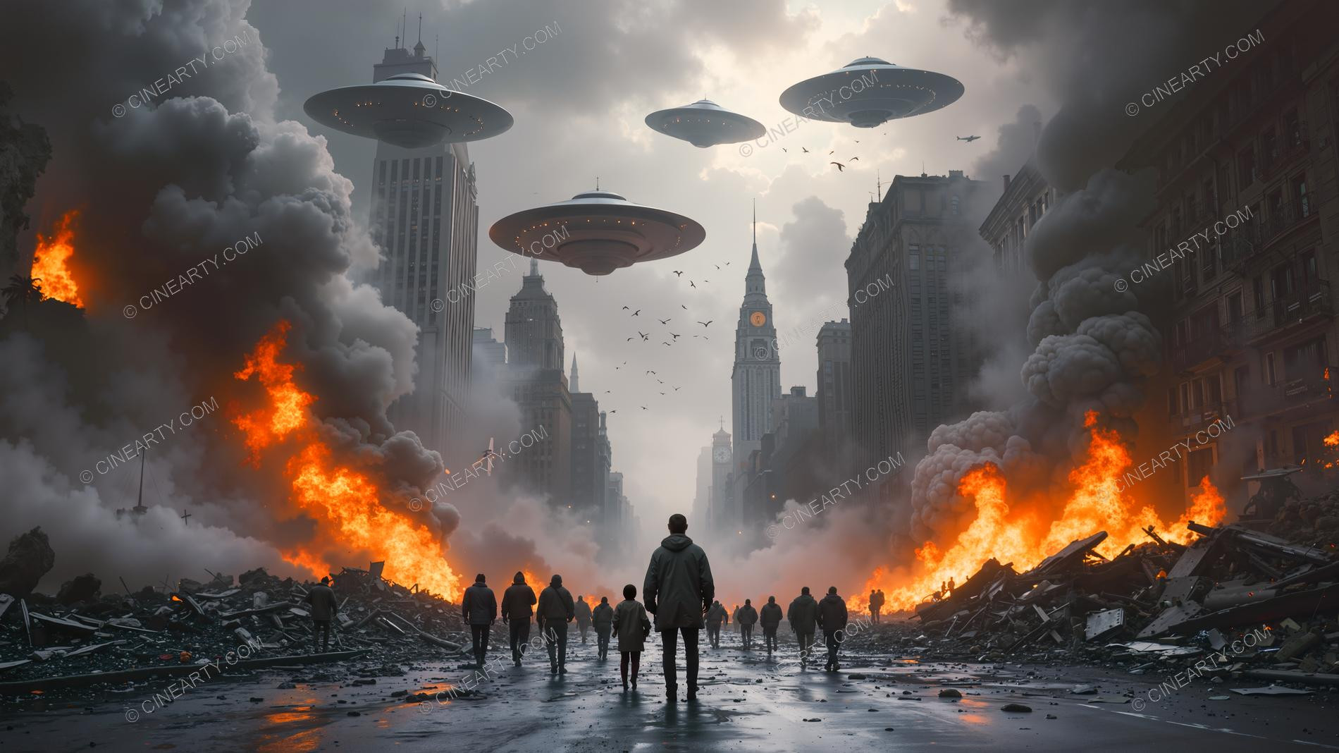 Flying Saucers Destroy a City 43672
