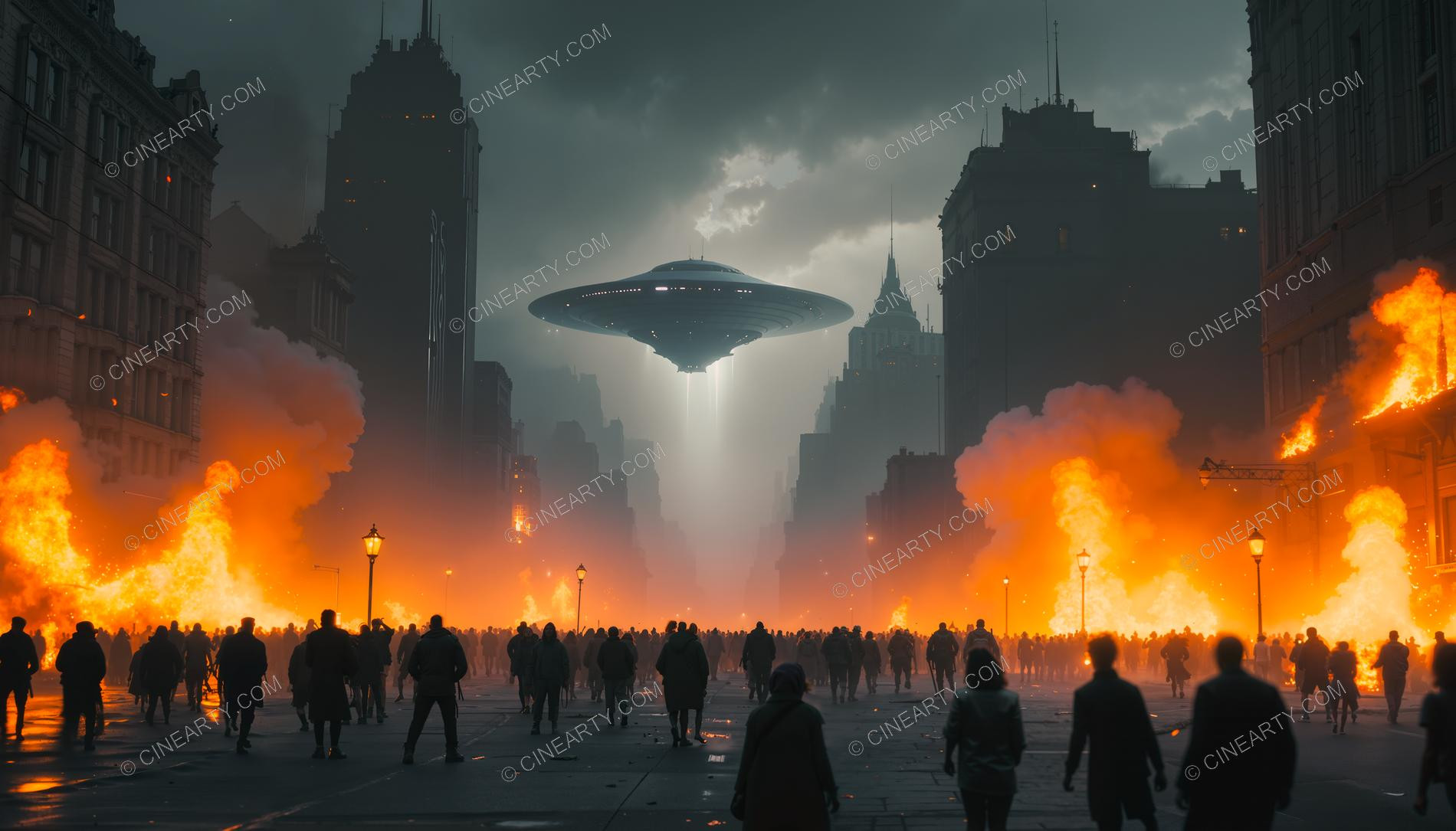 Flying Saucers Destroy a City 34834