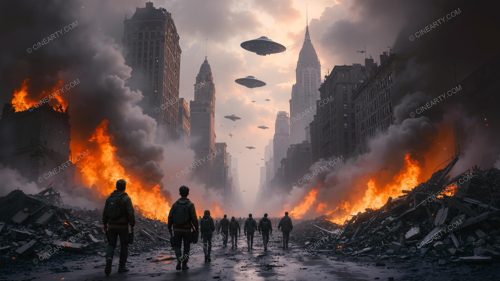 Flying Saucers Destroy a City 58845